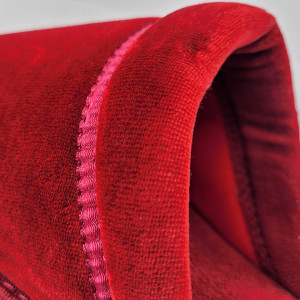 Papuci de Casa Dama din Velur si Bumbac Flausat Model 'Velvety Feelings' Culoare Rosu