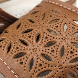 Papuci de Casa Dama Material Piele Culoare Maro Model 'Elaborate Patrol' Brown
