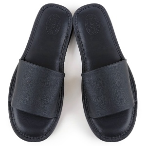 Papuci de Casă din Piele Model 'Soft Sole' Black | Tylbut - Confort și Eleganta Negrului Clasic