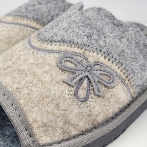 Papuci de Casă din Postav Model Summer Vogue Gray. Prezentare papuci de casa detalii.