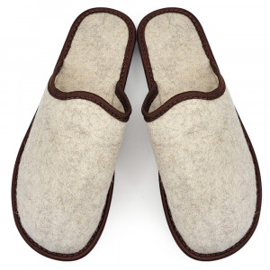 Papuci de Casa Universali din Postav Model 'Basic' Woman Culoare Crem