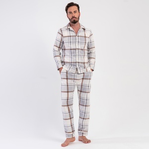 Pijama cu Nasturi din Flanel (Polar) Vienetta , Model 'Houston' | Căldură și Stil Masculin