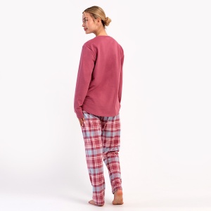 Pijama Damă din Bumbac Vătuit 100% Vienetta, Model 'Live in the Moment' - Prezentare pijama vedere din spate.