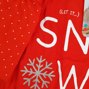 Pijama Dama din Bumbac Vatuita la Interior Vienetta Model 'Let it Snow' Red