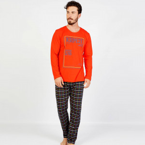 Pijamale Barbati din Bumbac Gazzaz by Vienetta Model 'Respect Freedom' Red