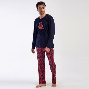 Pijamale Bărbați din Bumbac Interlok Vienetta | MAN Model 'Gentlemen'. Prezentare pijama din față.