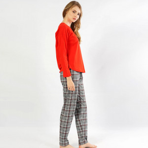 Pijamale Confortabile Dama din Bumbac 100% Vienetta Model 'Carpe Diem'