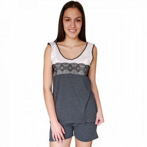 Pijamale Dama Bumbac 100%, Brand Charachter, 'Love Inspiration' Gray