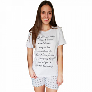 Pijamale Dama Bumbac 100%, Brand Charachter, 'Still Remember' Ghiaccio