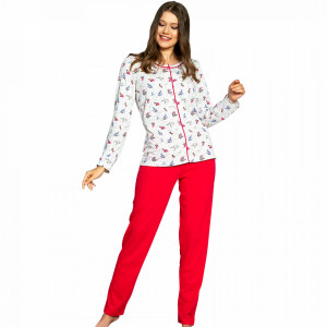 Pijamale Dama cu Nasturi Vienetta Model 'Classic Mood'
