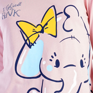 Pijamale Dama din Bumbac 100% Vienetta, Model 'I Belive in Pink' 