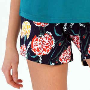 Pijamale Dama Pantalon Scurt Vienetta, Model 'Live Your Dream' Green