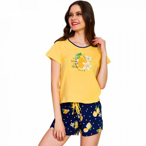 Pijamale Dama Vienetta Bumbac 100%, 'Lemon Girl Power'
