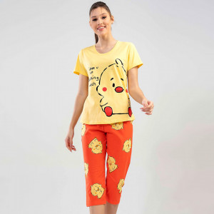 Pijamale Dama Vienetta din Bumbac 100%, Model 'Love U so Ducking Much'