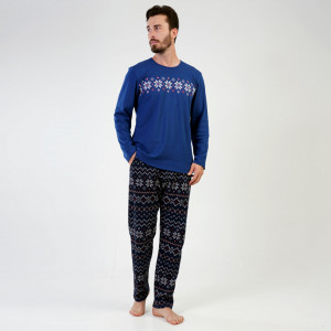 Pijamale din Bumbac Interlock Vienetta | MAN pentru Barbati Model 'Winter Ornaments'