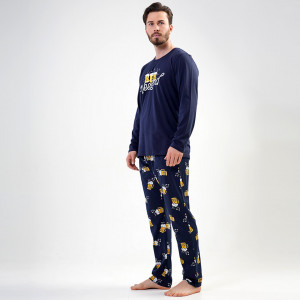 Pijamale din Bumbac Vienetta | MAN Model 'Beer Weekend' Blue