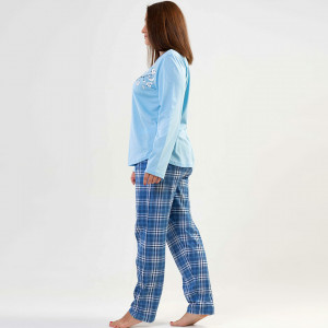 Pijamale Marimi Mari din Bumbac Vienetta Model 'Stay Positive and Beauty'