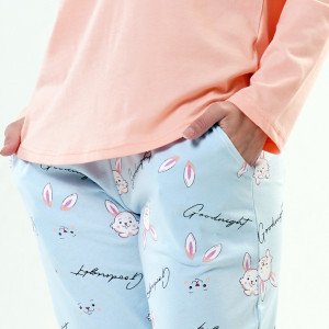Pijamale Vienetta din Bumbac 100% Model 'Goodnight Sweet Bunny'