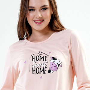 Pijamale Vienetta din Bumbac Model 'Home Sweet Home'