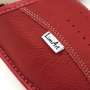 Papuci de Casa din Piele cu Talpa Groasa Culoare Rosu, Model 'Red Luxury'