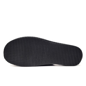 Papuci de Casa din Postav Imblaniti cu Lana de Oaie 'Snowflake Slippers' Black. Prezentare talpa.