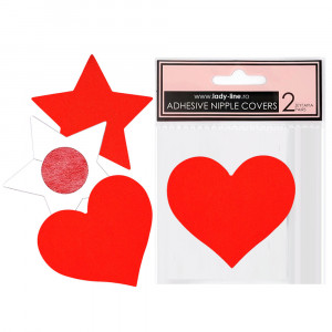 Very Thin Cloth Nipple Ornaments and Stickers 4 Pieces Red Color
