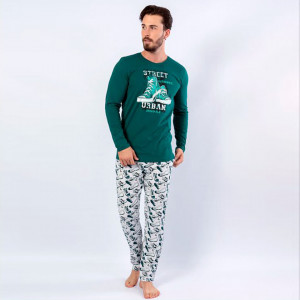 Vienetta Pajamas | MAN for Men Model 'Street Urban' Green