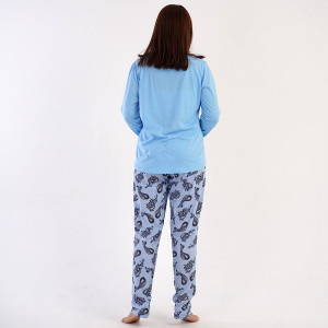 Pijamale Vienetta Marimi Mari din Bumbac 100% Model 'Yes You Can' Blue