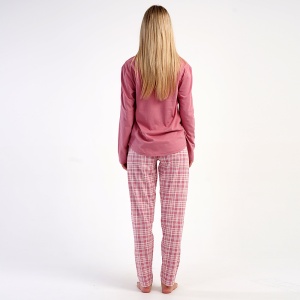 Pijama Damă din Bumbac Interlock 100% Vienetta, Model 'Sweets' - Prezentare piajama din spate.