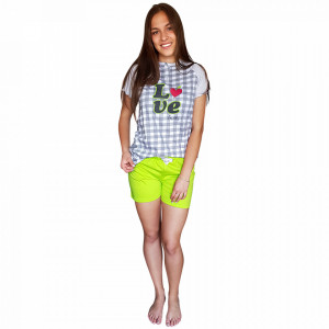 Women's Cotton Pajamas, Senso, Model 'Love Fruits' Green - Img 5