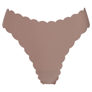 Women's Pantyhose Type G-String Invisible Motion Dark Beige, Laser-Cut Curved Scallop - Color Dark Beige