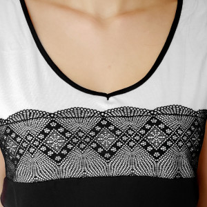Pijamale Dama Bumbac 100%, Brand Charachter, 'Love Inspiration' Nero