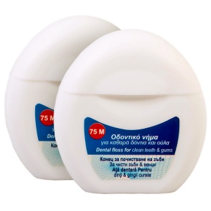 Ață Dentară Fără Filare cu Aromă de Mentă 75 m Set 2 buc | Curățare Precisă, Întreținere Zilnică