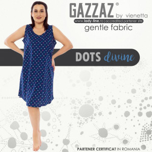 Camasa de Noapte din Bumbac Marimi Mari Vienetta Model 'Butterflys' Blue