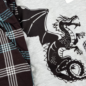 Pijamale Barbati Confortabile Gazzaz by Vienetta Model 'Dragons No Limits' Gray