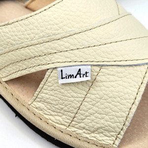 Papuci de Casa din Piele cu Talpa Groasa Culoare Rosu, Model 'Luxury Feet' Cream