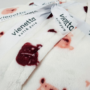 Halat Dama cu Gluga si Urechi Extra Soft Vienetta, 'Cozy Teddy Bear'