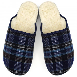 Indoor and Outdoor Wool-Lined Cloth Slippers, 'Man Tradition' Model