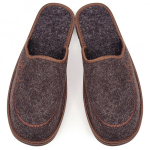Lounge Brown Fabric Slippers | Natural Comfort at Home
