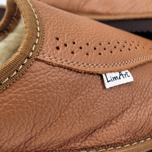 Men's Leather Slippers with Wool Lining Model 'Luxury Man' Classic Brown | Premium Warmth & Comfort - Img 4