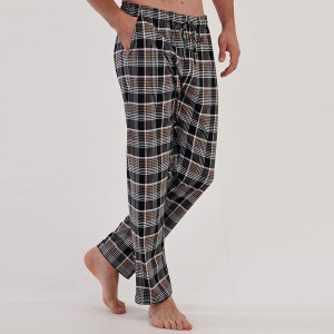 Pantaloni Pijama din Bumbac 100% Vienetta | MAN, Model 'Tabu' Brown