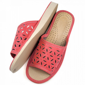 Papuci de Casa Dama, Material Piele, Culoare Roz, Model 'Elaborate Patrol' Pink
