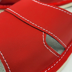 Papuci de Casa Dama Material Piele Culoare Roz Model 'Simple Red'
