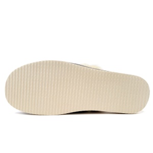 Papuci de Casă de Damă din Piele și Lână Model 'Elegance in Simplicity' Gray-Prezentare din tapă.