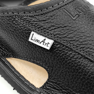 Papuci de Casa din Piele cu Talpa Groasa Culoare Negru, Model 'Luxury Man' Black