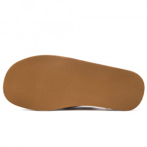 Papuci de Casa din Piele Intoarsa Model 'Wild Bear' Culoare Maro