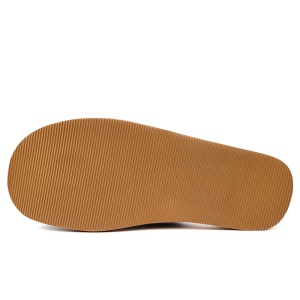 Papuci de Casa din Piele Maro Model 'Manhood Cozy' Brown. Prezentare talpă papuci de casa.