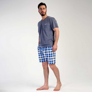 Pijama Barbati Lounge Anthracite | Vienetta MAN - Model cu Pantalon Scurt