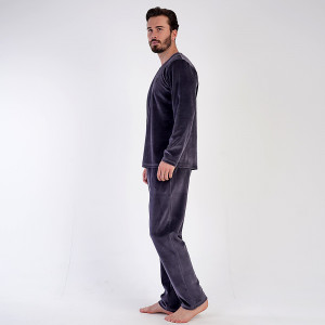 Pijama Velur pentru Bărbați Vienetta|MAN, Model 'Minimal Future' Gray