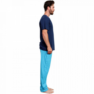 Pijamale Barbati din Bumbac Gazzaz by Vienetta, Model 'New Perspectives'